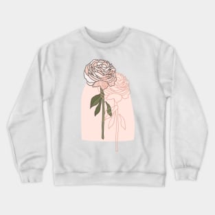 Abstract Line Art Rose Gold Rose Crewneck Sweatshirt